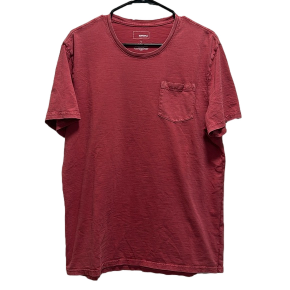 Sonoma Faded Red Pocket T-Shirt Size Large